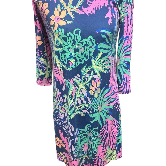 Lilly Pulitzer Off the Shoulder Leaf Print Dress S - Picture 3 of 4